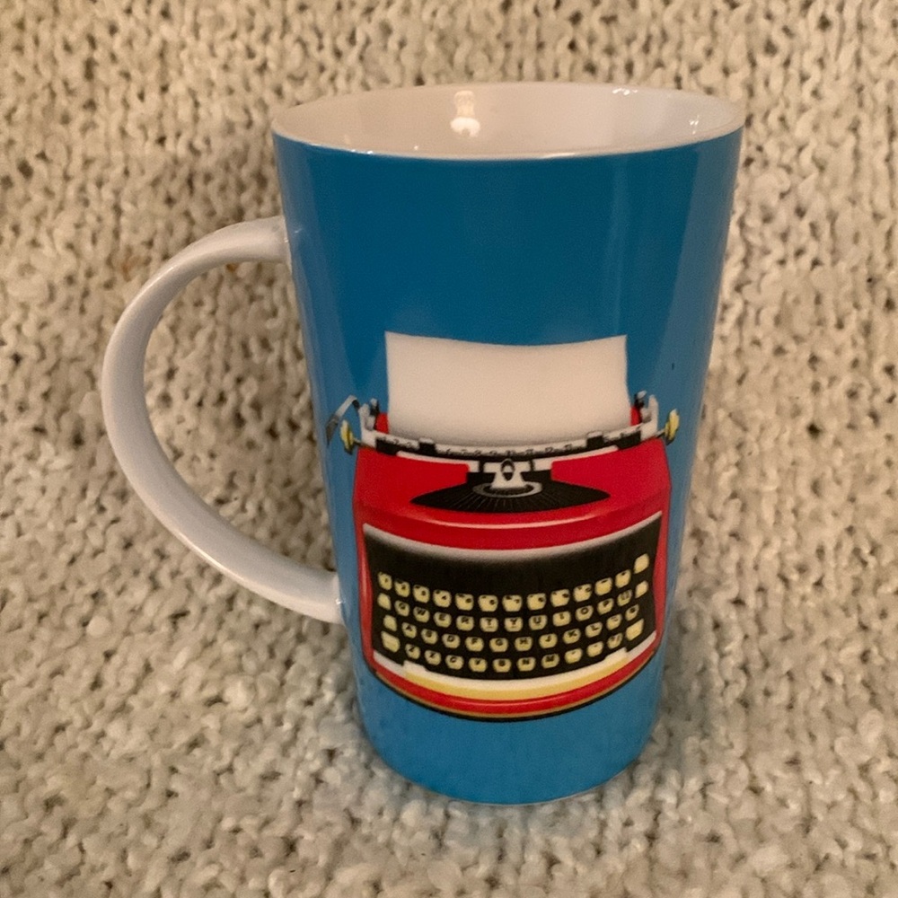 Christopher Vine mug, 5 inches tall with a typewriter on …